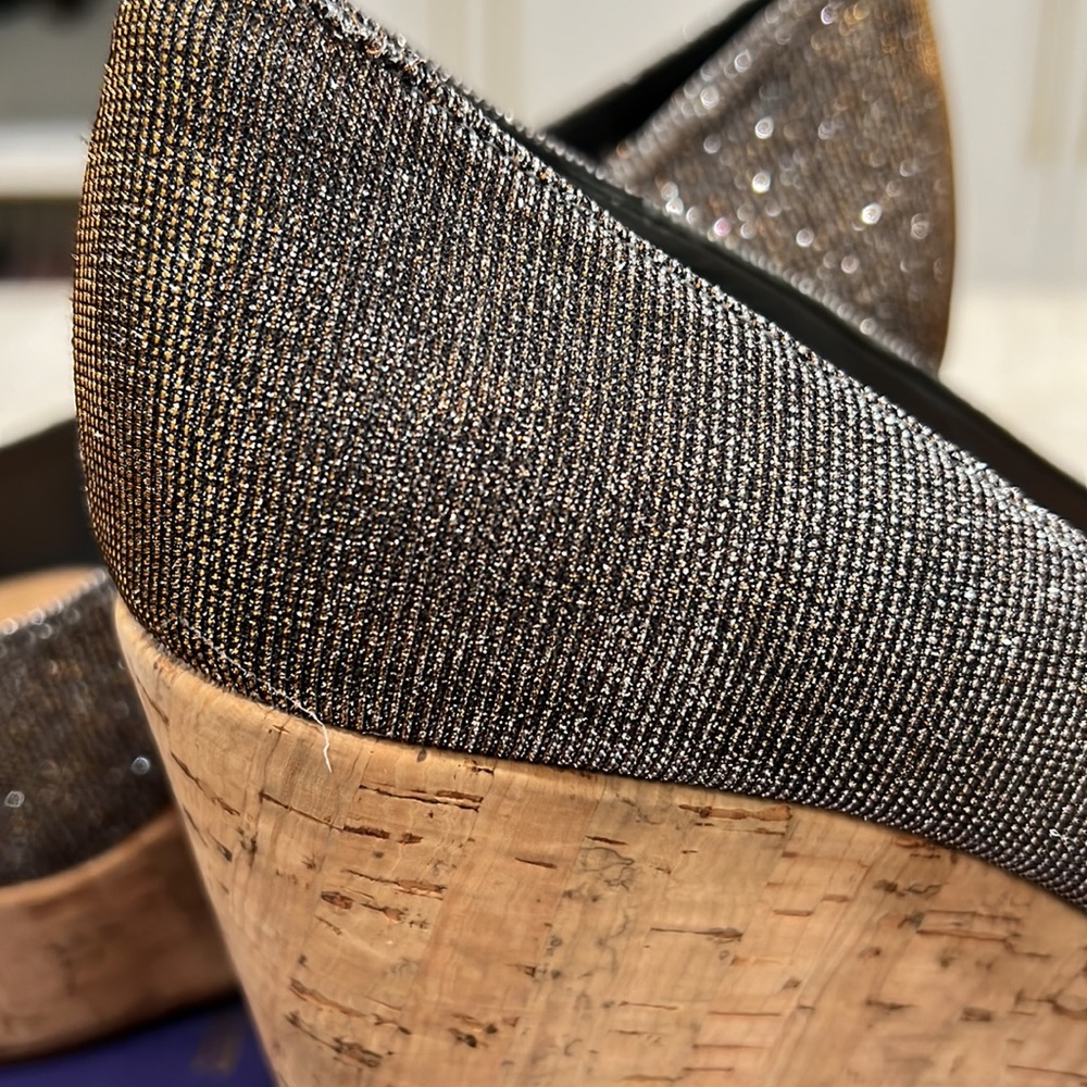 Barely Worn Stuart Weitzman Sparkly Anna Cork Wed… - image 6
